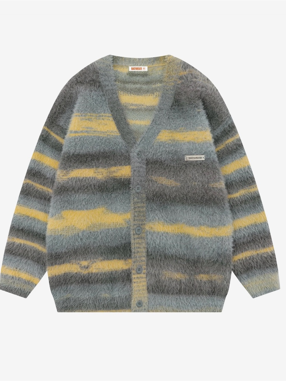 BAKYARDER Color Block Striped Cardigan